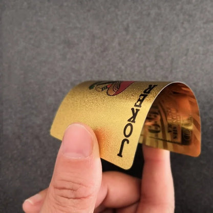 55 τεμάχια τραπουλόχαρτα από χρυσό φύλλο – Σετ πόκερ από πλαστικό χρυσό 24 καρατίων, αδιάβροχες και ανθεκτικές κάρτες μαγικού παιχνιδιού