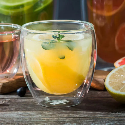 2-18 τεμάχια κούπες διπλού τοιχώματος από βοριοπυριτικό γυαλί υψηλής αντοχής – Ποτήρια τσαγιού, καφέ, γάλακτος και χυμού ανθεκτικά στη θερμότητα, σετ δώρου Creative Bar Drinkware