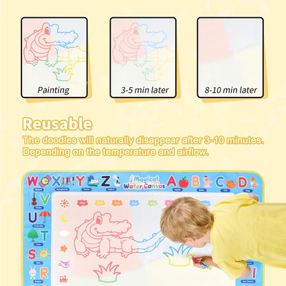 Πίνακας Σχεδίου Montessori Magic 100x80cm – Επαναχρησιμοποιήσιμο χαλάκι σχεδίασης νερού για παιδιά με εκπαιδευτική τέχνη και έλεγχο στυλό