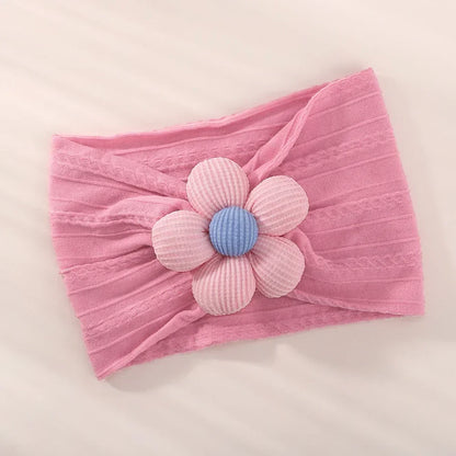 1 τεμάχιο νάιλον μαντήλι για μωρά – Χειροποίητη κορδέλα με λουλούδια για νεογέννητα κορίτσια, ελαστικό τουρμπάνι μαλλιών για νήπια