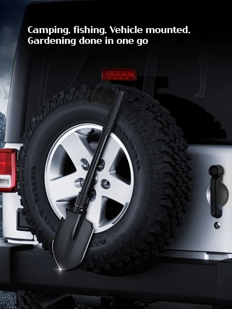 1 τεμάχιο πτυσσόμενο φτυάρι για υπαίθριες κατασκηνώσεις – Πολυλειτουργικό εργαλείο οχύρωσης για πεζοπορία, φορητό φτυάρι κήπου και επιβίωσης