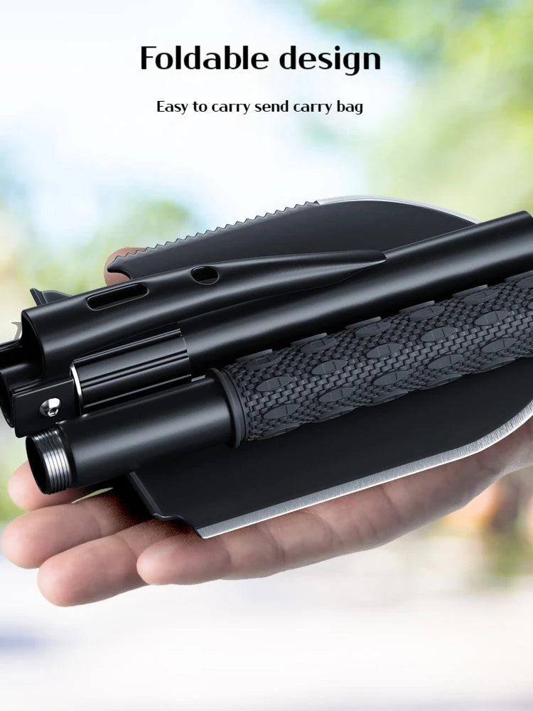 1 τεμάχιο πτυσσόμενο φτυάρι για υπαίθριες κατασκηνώσεις – Πολυλειτουργικό εργαλείο οχύρωσης για πεζοπορία, φορητό φτυάρι κήπου και επιβίωσης