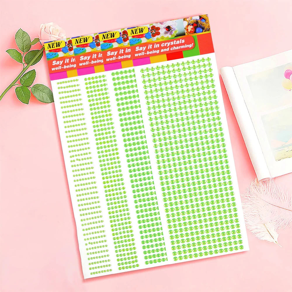 Αυτοκόλλητα αυτοκόλλητα 1040/900/504 τεμαχίων ακρυλικού τρυπανιού DIY από κρυστάλλινο στρας για θήκες κινητών, κάρτες και χειροτεχνίες