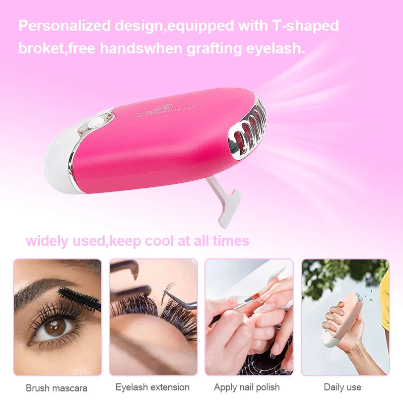 MASSA USB Mini Eyelashes Fan – Στεγνωτήρας κόλλας βλεφαρίδων ταχείας ξήρανσης, εργαλείο επέκτασης βλεφαρίδων για επαγγελματικό μακιγιάζ
