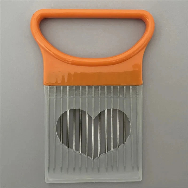 Βάση για κόφτη κρεμμυδιού από ανοξείδωτο ατσάλι 304 – Πιρούνι κοπής λαχανικών και οδηγός κοπής φαγητού για κρεμμύδια, ντομάτες, πατάτες και κρέας