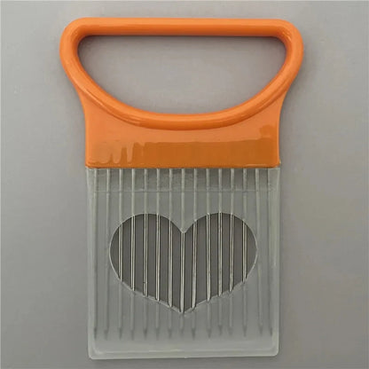 Βάση για κόφτη κρεμμυδιού από ανοξείδωτο ατσάλι 304 – Πιρούνι κοπής λαχανικών και οδηγός κοπής φαγητού για κρεμμύδια, ντομάτες, πατάτες και κρέας