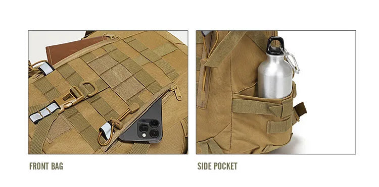 Ανακλαστικό Σακίδιο Πλάτης 40L με Ανακλαστικό Τακτικό Φόρεμα – Στρατιωτικό Σακίδιο Molle για Εξωτερικούς Χώρους | Τσάντα Πεζοπορίας, Κάμπινγκ, Κυνήγι &amp; Ταξιδιωτική Τσάντα