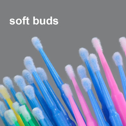 100 τεμάχια βούρτσες καθαρισμού βλεφαρίδων – Μικρο-βαμβακερά μπατσονάκια για extensions βλεφαρίδων και αφαίρεση μακιγιάζ