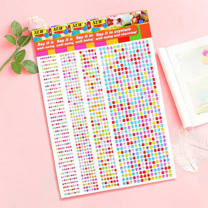 Αυτοκόλλητα αυτοκόλλητα 1040/900/504 τεμαχίων ακρυλικού τρυπανιού DIY από κρυστάλλινο στρας για θήκες κινητών, κάρτες και χειροτεχνίες