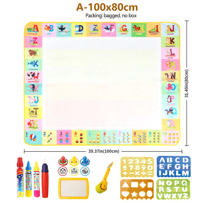 Πίνακας Σχεδίου Montessori Magic 100x80cm – Επαναχρησιμοποιήσιμο χαλάκι σχεδίασης νερού για παιδιά με εκπαιδευτική τέχνη και έλεγχο στυλό