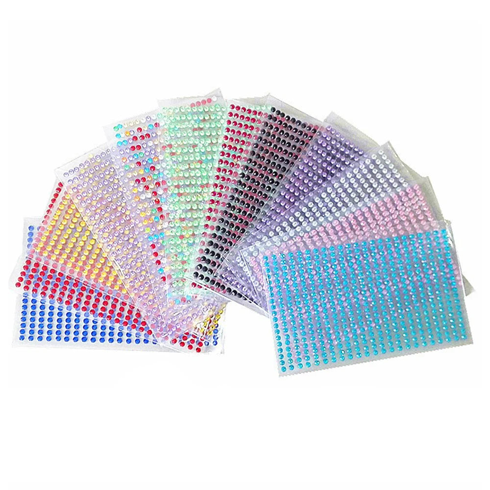 Αυτοκόλλητα αυτοκόλλητα 1040/900/504 τεμαχίων ακρυλικού τρυπανιού DIY από κρυστάλλινο στρας για θήκες κινητών, κάρτες και χειροτεχνίες