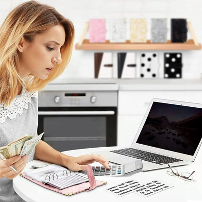 Α6 Δερμάτινος Σχεδιαστής Προϋπολογισμού – Μάρμαρο Σημειωματάριο &amp; Οργανωτής Εξοικονόμησης Χρημάτων για Γραφείο, Σχολείο &amp; Προσωπικά Οικονομικά