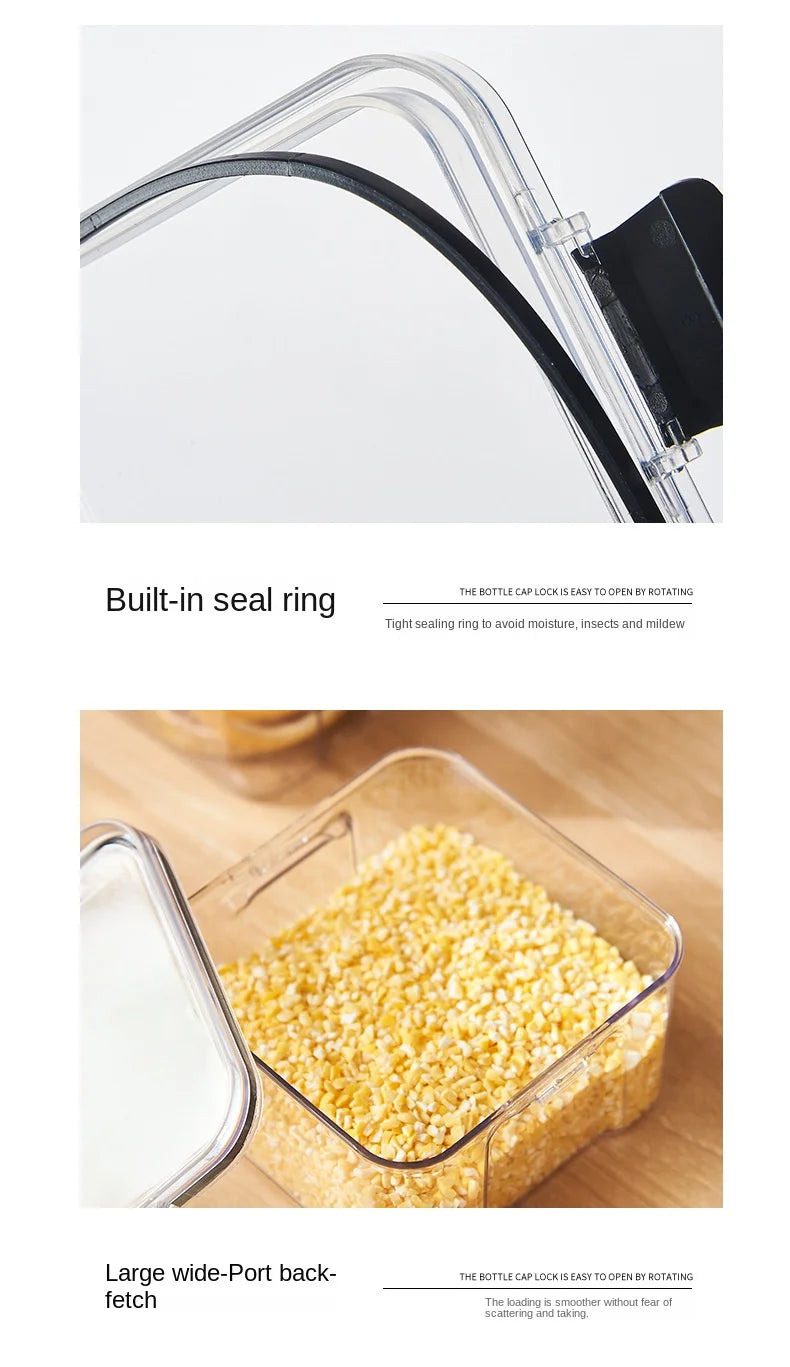 Αεροστεγές σφραγισμένο βάζο αποθήκευσης 1 τεμαχίου – Πλαστικό δοχείο σιτηρών, ζυμαρικών και μπαχαρικών | Κουτί οργάνωσης κουζίνας ανθεκτικό στην υγρασία