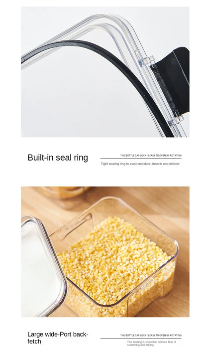 Αεροστεγές σφραγισμένο βάζο αποθήκευσης 1 τεμαχίου – Πλαστικό δοχείο σιτηρών, ζυμαρικών και μπαχαρικών | Κουτί οργάνωσης κουζίνας ανθεκτικό στην υγρασία