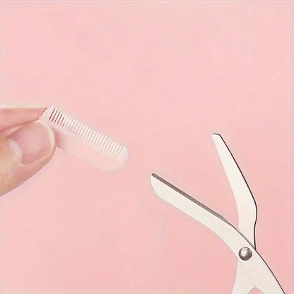 Σετ 3 τεμαχίων για κούρεμα φρυδιών – Ψαλίδι από ανοξείδωτο ατσάλι, χτένα και ξυριστική μηχανή για μακιγιάζ βλεφαρίδων και αρχάριων, αξεσουάρ ακριβούς αφαίρεσης