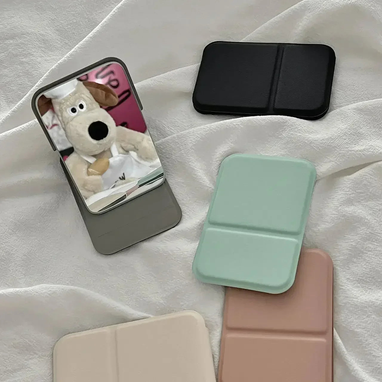 Πτυσσόμενος καθρέφτης μακιγιάζ από δέρμα PU – Κομψός συμπαγής καθρέφτης χειρός για ταξίδια και καθημερινή χρήση