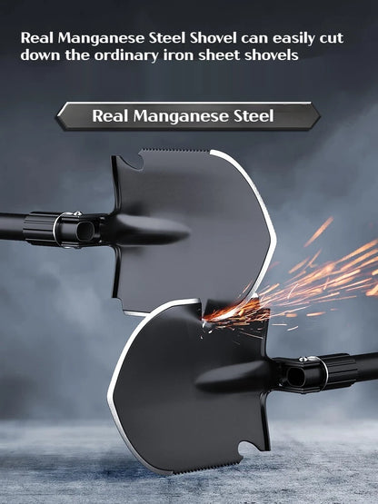 1 τεμάχιο πτυσσόμενο φτυάρι για υπαίθριες κατασκηνώσεις – Πολυλειτουργικό εργαλείο οχύρωσης για πεζοπορία, φορητό φτυάρι κήπου και επιβίωσης