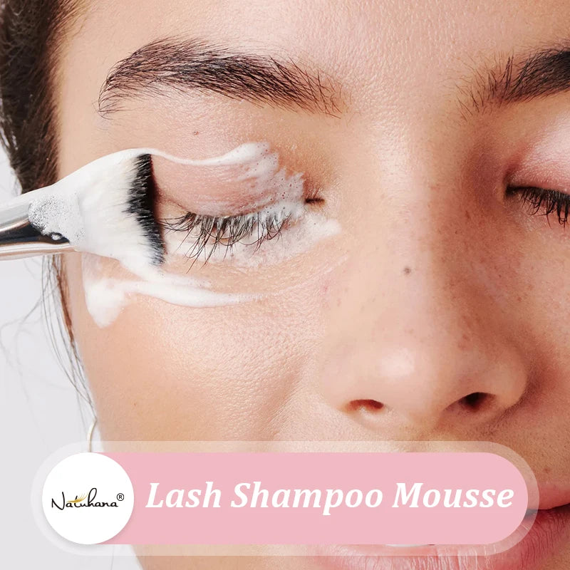 Natuhana 60ml Σαμπουάν για Επέκταση Βλεφαρίδων – Αφρός Καθαρισμού Βλεφαρίδων για Ψεύτικες Βλεφαρίδες, Απαλό &amp; Μη Ερεθιστικό Εργαλείο Μακιγιάζ