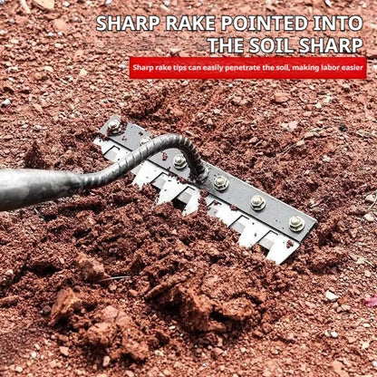 Τσουγκράνα ξεριζώματος κήπου από ανθρακούχο χάλυβα – Εργαλείο χαλάρωσης εδάφους και αφαίρεσης ζιζανίων 5/6/7/8 δοντιών για αγρόκτημα, κήπο και εξωραϊσμό