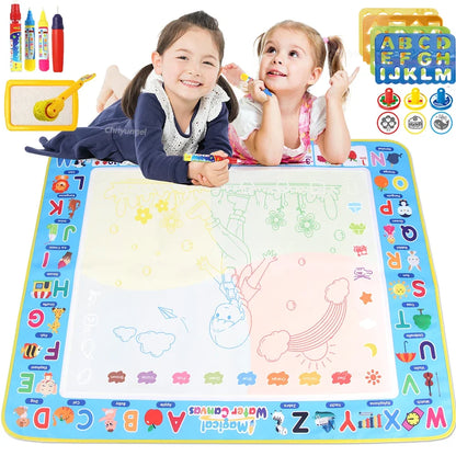 Πίνακας Σχεδίου Montessori Magic 100x80cm – Επαναχρησιμοποιήσιμο χαλάκι σχεδίασης νερού για παιδιά με εκπαιδευτική τέχνη και έλεγχο στυλό
