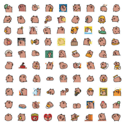 10/50/100 τεμάχια Αυτοκόλλητα Capybaras – Χαριτωμένα Αυτοκόλλητα Κινούμενων Σχεδίων για Laptop, Τηλέφωνο, Αυτοκίνητο, Ποδήλατο &amp; Παιδιά DIY