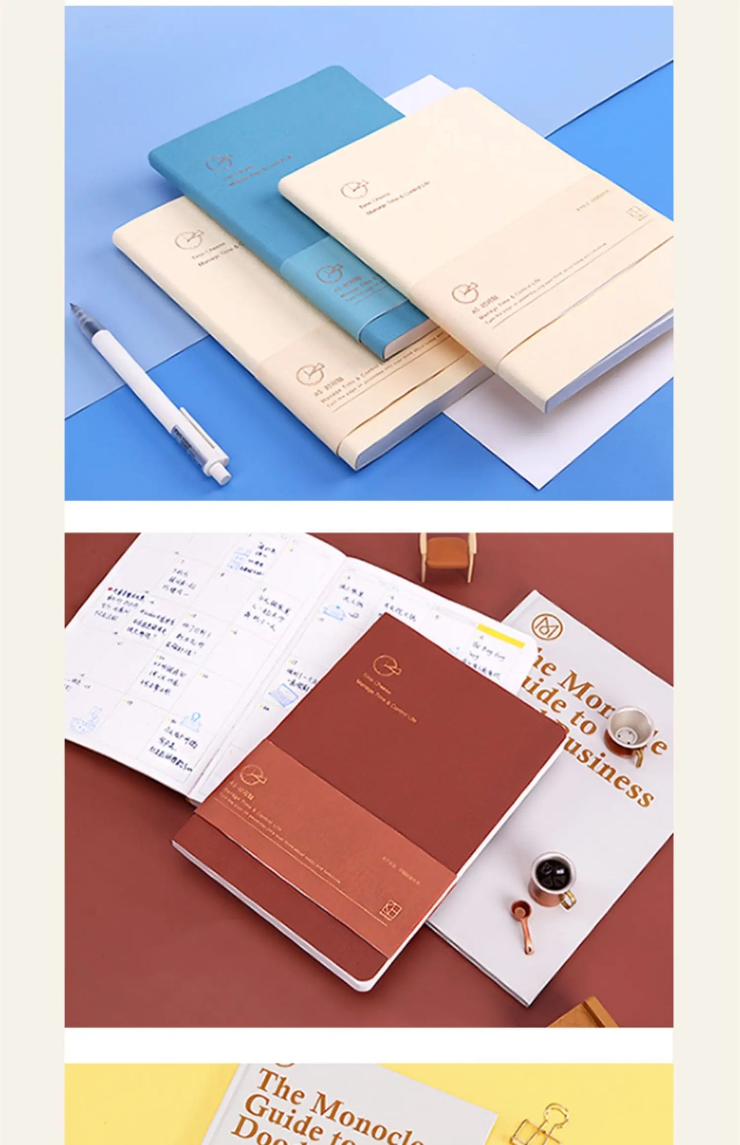 Εβδομαδιαίο Σημειωματάριο Σχεδιασμού Kinbor – Ημερήσια &amp; Μηνιαία Ημερήσια Διάταξη χωρίς Ημερήσια Διάταξη