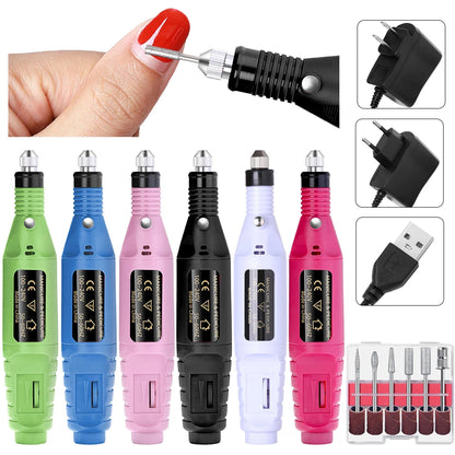 Portable Professional Electric Nail Drill Machine – Manicure & Pedicure Drill Set for Home and Salon Use