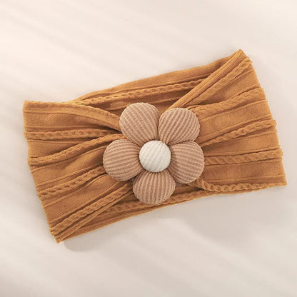 1 τεμάχιο νάιλον μαντήλι για μωρά – Χειροποίητη κορδέλα με λουλούδια για νεογέννητα κορίτσια, ελαστικό τουρμπάνι μαλλιών για νήπια