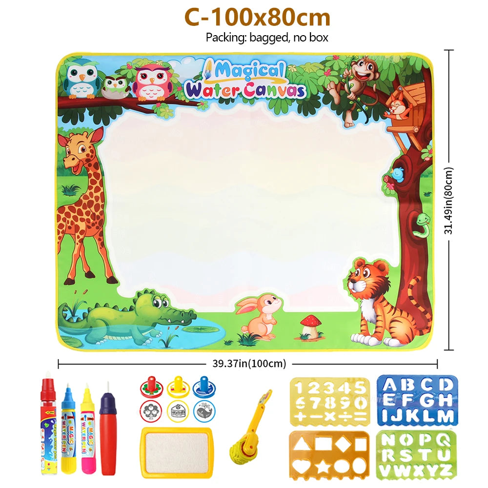 Πίνακας Σχεδίου Montessori Magic 100x80cm – Επαναχρησιμοποιήσιμο χαλάκι σχεδίασης νερού για παιδιά με εκπαιδευτική τέχνη και έλεγχο στυλό