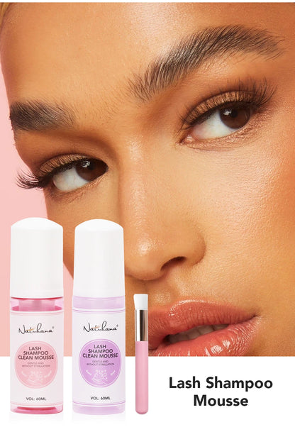 Natuhana 60ml Σαμπουάν για Επέκταση Βλεφαρίδων – Αφρός Καθαρισμού Βλεφαρίδων για Ψεύτικες Βλεφαρίδες, Απαλό &amp; Μη Ερεθιστικό Εργαλείο Μακιγιάζ